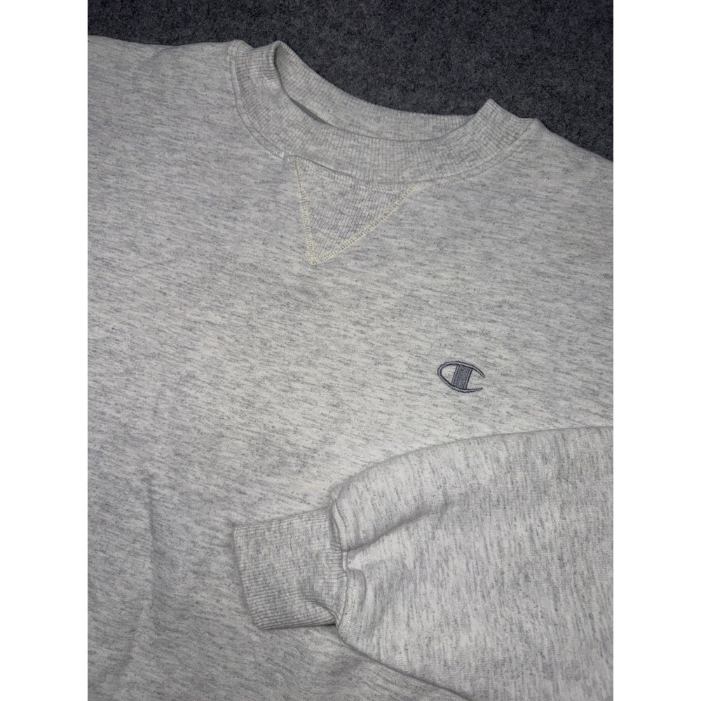 Vtg 90s Champion Crewneck Mens Medium M Oxford Gray Long Sleeve Sweatshirt Y2K